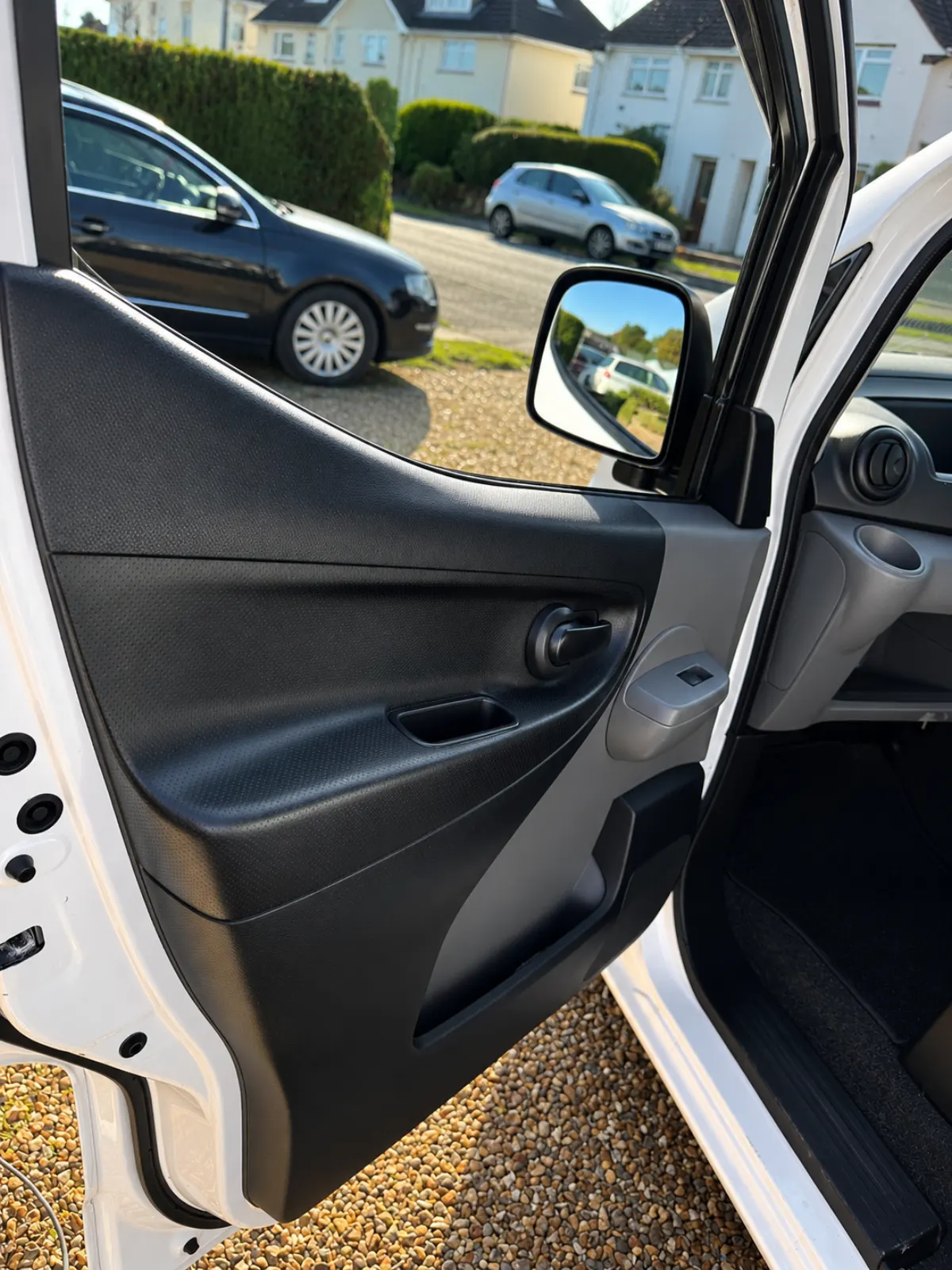 Door panel cleaned after interior detailing